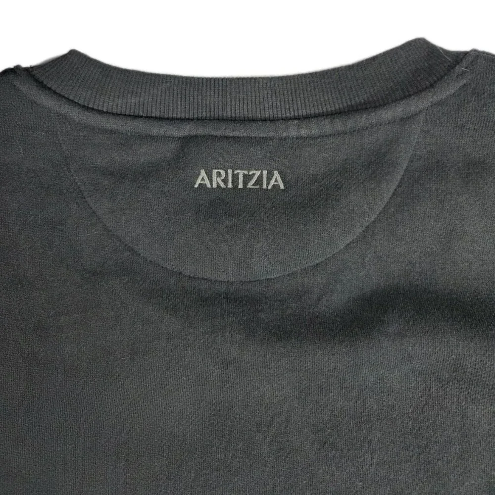 Aritzia Womens SweatFleece Coal Grey Crew Neck Sweatshirt sz L Minimalist Cozy - Picture 6 of 7